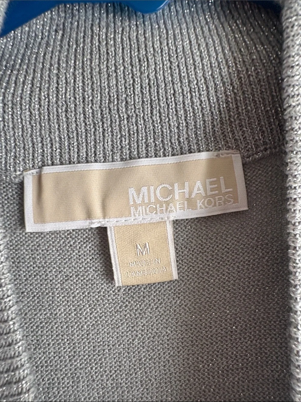 Michael Kors Silver Metallic Knit Top